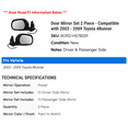 thumbnail image 2 of Door Mirror Set 2 Piece - Compatible with 2003 - 2009 Toyota 4Runner 2004 2005 2006 2007 2008, 2 of 2