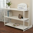 thumbnail image 3 of Household Essentials 3 Tier Low Profile Wide Bookshelf, White Wood and White Metal, 3 of 8