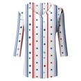 thumbnail image 7 of Wutalume Women's 3/4 Sleeve American Flag Top - Stars and Stripes Independence Day Print V-Neck T-Shirt, 4th of July Outfits for Women, 3/4 Length Sleeve Womens Tops,White L, 7 of 7