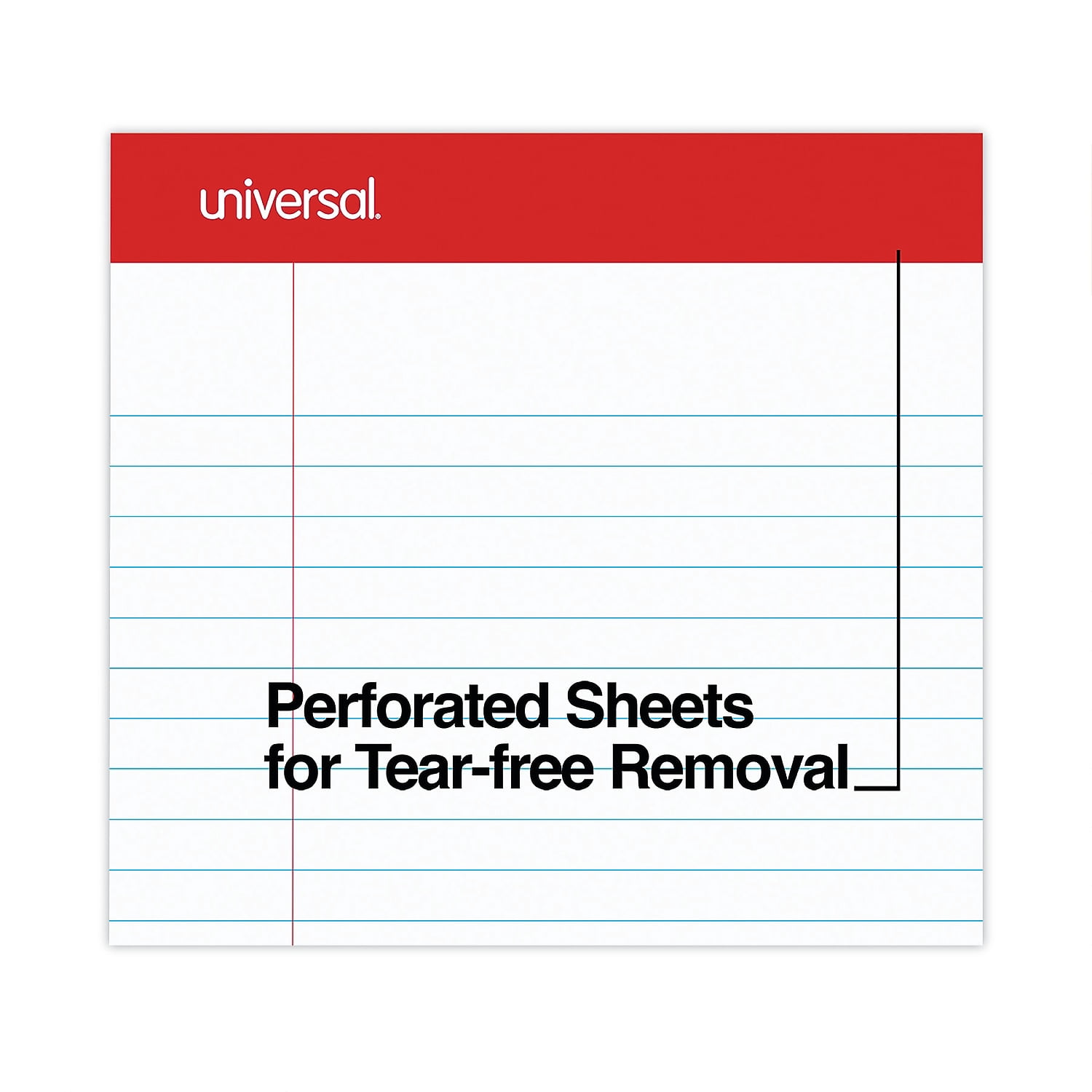 UNIVERSAL Perforated Edge Writing Pad Legal Ruled Letter White 50 Sheet Dozen 20630