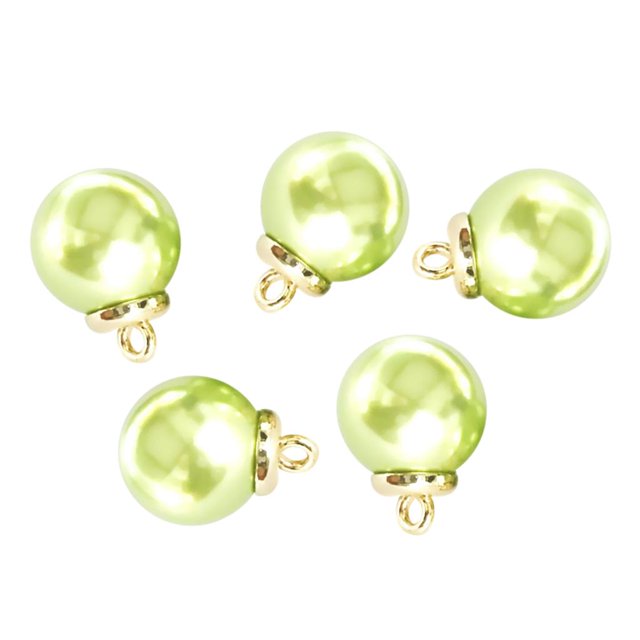 5 Piezas De Adornos De Perlas De Plástico, 1 Agujero, Botones De Costura Para La Decoración Del Hogar Del Banquete De Boda Verde Macarena Perla remaches botones