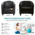 thumbnail image 2 of 2-Piece Velvet Tub Chair Covers with Cushion Cover, Washable Removable Armchair Protector Furniture Protector for Home Decor,Black, 2 of 9