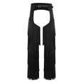 thumbnail image 5 of Choomomo Men's Faux Suede Cowboy Outfit Open Front Tassel Vest & Hollow-out Crotch Tiered Fringe Pants Black L, 5 of 7