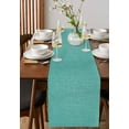 thumbnail image 2 of Table Runners 36 Inches Long Dress Scarves, Vintage Teal Green Farmhouse Kitchen/Dining Table Runner, Short Coffee Tablerunners, Farmhouse Retro Solid Color Linen Texture 13x36 Inch, 2 of 7