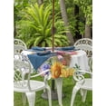 thumbnail image 3 of Outdoor Tablecloths with Umbrella Hole & Zipper, Spring Groundhog Round Tablecloths 60 Inch, Watercolor Sunflower Botanical Butterfly Waterproof Table Cloth, Patio/Pool/Picnic Table Covers, 3 of 8