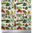 thumbnail image 1 of Soimoi Poly Georgette Fabric Dot & Mix Vegetable Print Fabric by the Yard 42 Inch Wide, 1 of 3