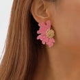 thumbnail image 5 of Pendientes florales vintage para mujer, pendientes grandes con forma de margarita, regalo de joyería personalizado de moda, 3,4x5 CM, naranja, 5 of 5