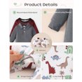 thumbnail image 2 of KIMI BEAR 6 Months Newborn Baby Boys Romper 12 Months Shower Gift Clothing 3 Packs Long Sleeves Short Sleeves Bodysuit Dinosaur One Piece Jumpsuits Clothes Multicolor, 2 of 8