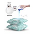 thumbnail image 6 of Outdoor Pillows Waterproof, Teal Palm Leaves Throw Pillows with Inserts Included, Summer Botanical Tropical Plants Indoor Outdoor Decorative Lumbar Pillow for Bed/Couch/Patio 18"x18", 2Pcs, 6 of 8