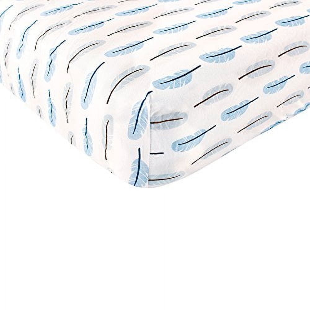 Touched by Nature Baby Boy Organic Cotton Crib Sheet, Feather, One Size