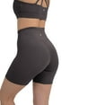 thumbnail image 3 of YITTY Active Women's UltraLuxe High Waist Biker Shorts – 3''/6'' Squat Proof, Tummy Control, Compression, Onyx, L, 6", 3 of 7