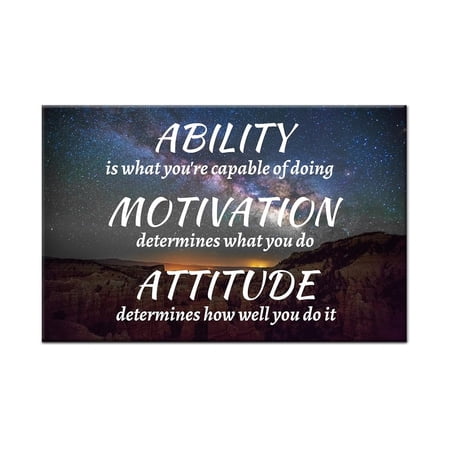 Motivational Wall Art: Ability Motivation Attitude Modern Canvas Poster Inspirational Print for Classroom Office Decor Home Bathroom Living Room Decorations