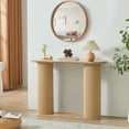 thumbnail image 4 of PHOYAL 42.51" Long Natural Console Table with Vertical Stripe, Oval Fluted Sofa Table with Curved Edge Design for Entryway Hallway Living Room, 4 of 6
