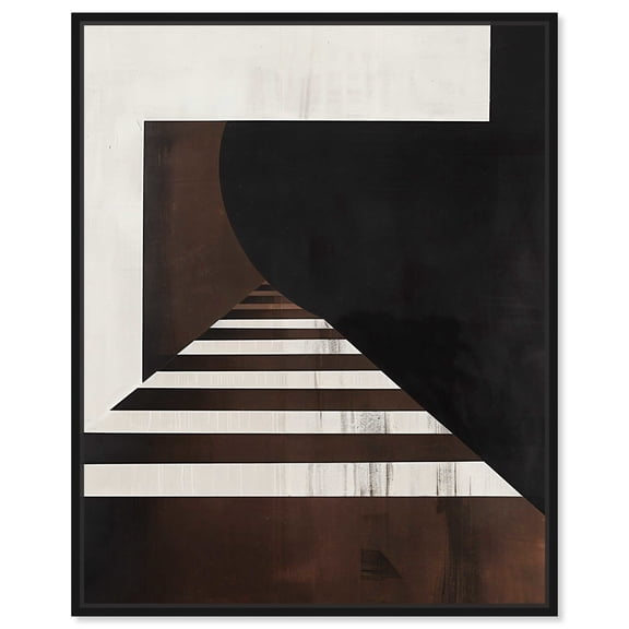Vertigo Abstract Shapes Wall Art Canvas Wall Art by Art Remedy, Black Floater Frame, 17" x 21"