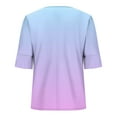 thumbnail image 6 of Ruffle Sleeve Shirts for Women Square Neck Gradient Short Sleeve Blouses Going out Tops Casual Loose Basic Tees (M, Pink 2), 6 of 6
