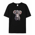 thumbnail image 7 of Cute Koala Men's T Shirts T-Shirt for Men Crew Neck Tees Cotton Tops, Black, S, 7 of 7