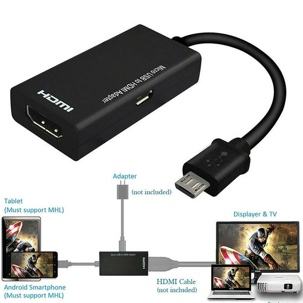 Universal MHL USB To HDMI Cable 1080P HD TV Adapter For Phones - Walmart.com