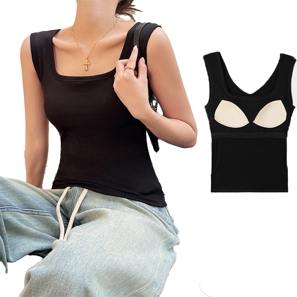 Nmmacb Female Cami Tops Cotton Tank Top with Shelf Bra