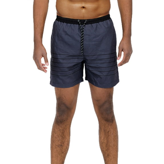 Weiv Men's Striped Swim Trunks 5.5" Quick Dry Beach Swim Shorts for Men with Mesh Lining