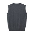thumbnail image 5 of Riecok Sweater Vest Men Big and Tall Sleeveless V Neck Pullover Sweaters Lightweight Solid Winter Tops with Pockets Gray 2XL, 5 of 5