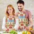 thumbnail image 3 of Pioneer Flower Floral Print Pattern Apron for Women and Men, Cotton Linen Waterproof with Pockets, Adjustable, 33x27 Inch for Kitchen, Gardening, BBQ, Salon, 3 of 6