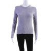 Pre-owned|MAG By Magaschoni Womens Cable Knit Cashmere Sweatshirt Purple Size Extra Small