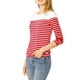 thumbnail image 4 of BLUSA CHIC para Mujeres INSPIRE a Rayas Color Block de Manga Larga Camiseta Casual XS Rojo-Blanco, 4 of 8