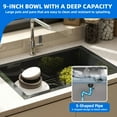 thumbnail image 3 of Dextrus Black Stainless Steel 23 x 18 x 9 Inch Single Bowl Undermount Sink, 3 of 10