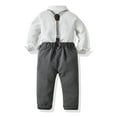 thumbnail image 5 of Kiijoy Toddler Boys Outfits Long Sleeve Button Down Shirt Suspenders Pants Set, Sizes 2-3, 5 of 8