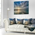 thumbnail image 2 of Designart Sunset with Dramatic Sky and Sea - Seashore Throw Pillow - 18x18, 2 of 4