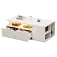 thumbnail image 4 of Table basse Noble House laquée brillante, rangement ouvert avec éclairage DEL, blanche, 4 of 6