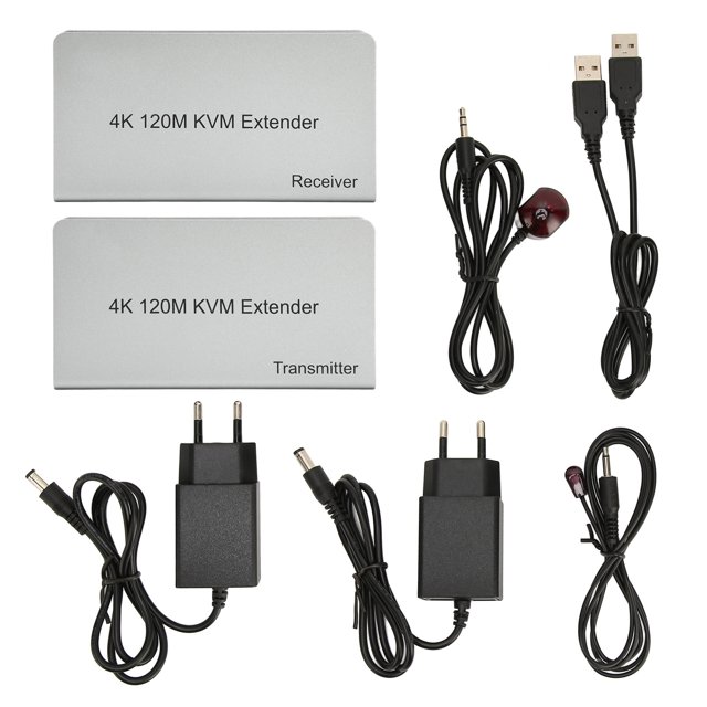 Extensor KVM de 120m 4K 60Hz teclado remoto ratón Control USB extensor de interfaz Multimedia HD para PC TV 100-240V