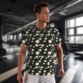 thumbnail image 3 of Wukai Daisy Print Men's Short-Sleeved Mesh T-Shirt,Quick-Dry Short Sleeve Workout T-Shirt-6X-Large, 3 of 8