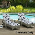 thumbnail image 6 of IVV 2 Pack Indoor/Outdoor Chaise Lounge Cushions in Leaves Pattern, Patio Seating Cushion with Ties for Lawn, Pool & Beach, 75"L x 22.8"W x 2"H, Blue, 6 of 6