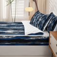 thumbnail image 5 of Homewish Grunge Navy Zipper Queen Comforter Set with Fitted Sheet and 2 Pillowcases,Modern Abstract Zipper Bedding Set,Navy Black,Reversible,4pcs, 5 of 8