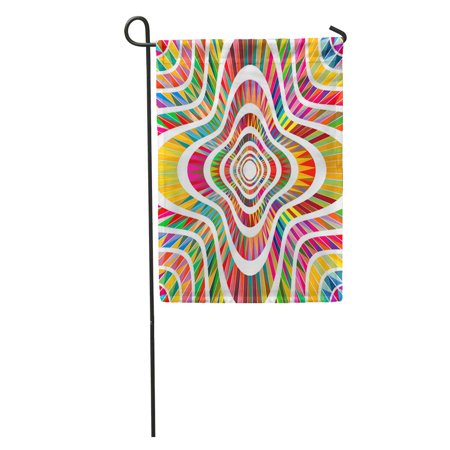 SIDONKU Groovy Abstract Colorful Shapes Mesh Ethnic Motifs and Colors Artistic Garden Flag Decorative Flag House Banner 12x18 inch