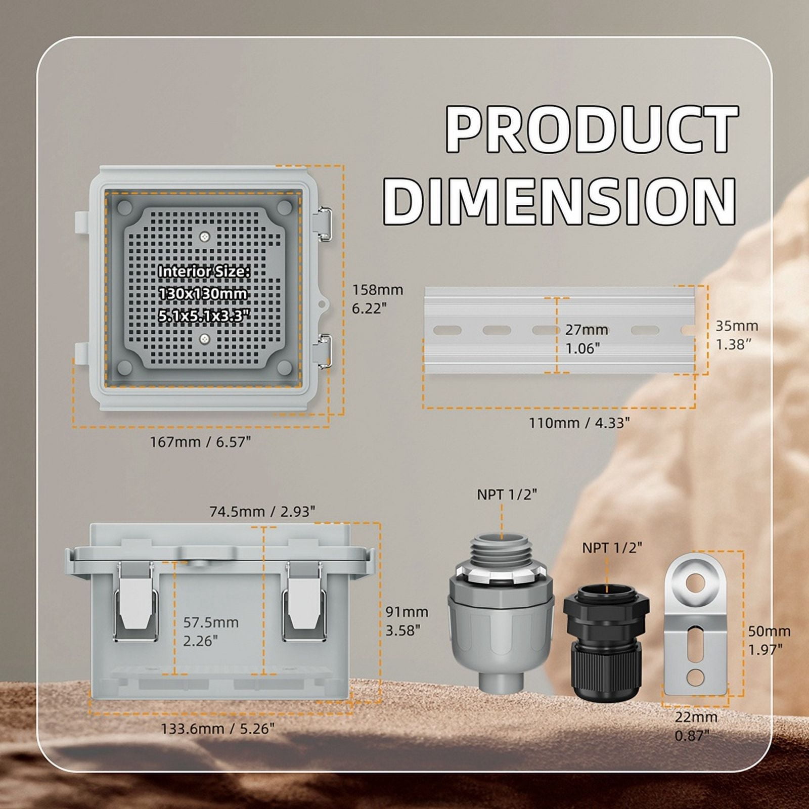 Outdoor Electrical Box IP67 Outdoor Waterproof Distribution Box Outdoor Hinge Power Box Outdoor Waterproof Junction Box