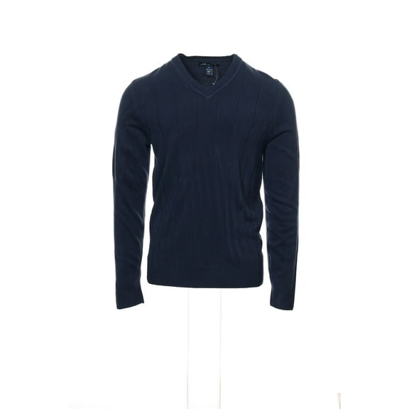VNeck Sweater Navy Blue Solid Soft Pullover