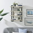 thumbnail image 3 of Danya B. 4-Tier Floating Bracket Wall Shelf - Black Metal and White Birch Finish, 3 of 12