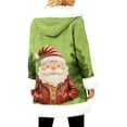 thumbnail image 2 of Unisex Casual and Fashionable Plush Collar Hooded Long Sleeve Jacket with Christmas Printing, for Men and Women Daily Use,Cyan,L, 2 of 6