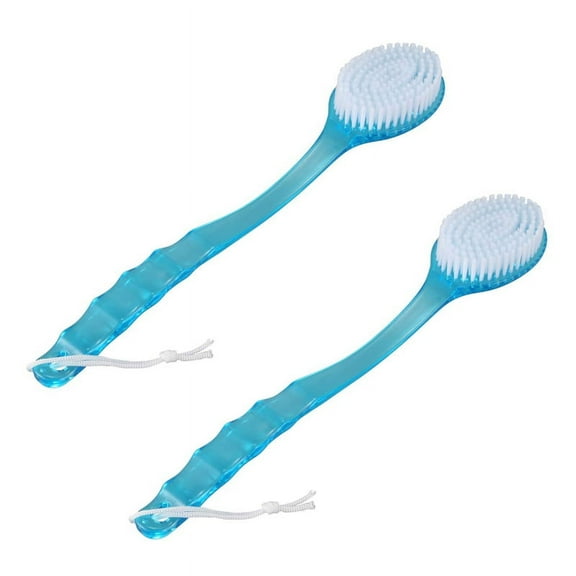 2X Long Handled Body Bath Shower Back Brush Scrubber Massager Disability Helper Blue
