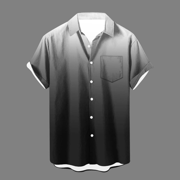 WAENQINLA Men's Hawaiian Shirts Summer Casual Short Sleeve Shirt with Pocket Beach Button Down Shirts Funny Disco Party Shirt