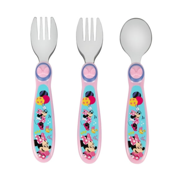 The First Years Stainless Steel Minnie Mouse Kitchen Utensil Set, 3 pcs