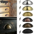 thumbnail image 1 of 6/12 piezas de tiradores de copa de concha retro para puerta de cocina, armario, muebles, cajones, dos, 1 of 3