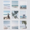 thumbnail image 2 of PixonSign Framed Canvas Print Wall Art Set - Beach Ocean Wave Seaside Posters - Set of 9 Travel Coastal Photography Modern Art Minimal Boho Wall Décor for Living Room, Bedroom - 11"x14" White, 2 of 5
