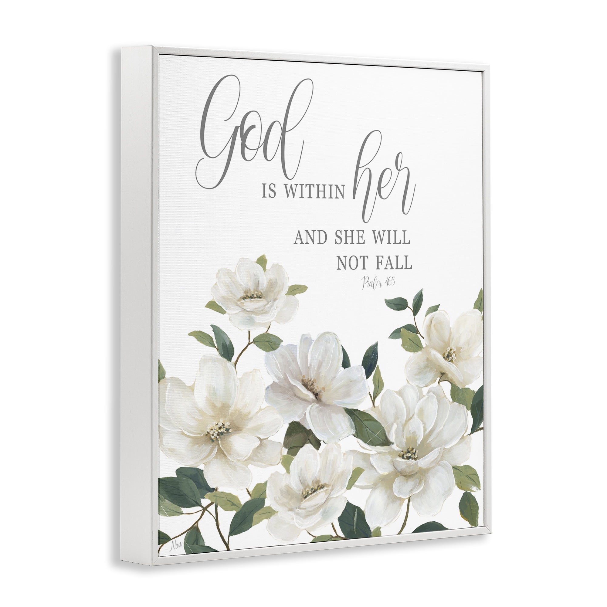 Stupell Industries God Is Within Her White Framed Giclee Art, design by Nan