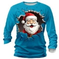 thumbnail image 2 of Christmas Shirts for Men Long Sleeve Relaxed Fit Casual Crewneck Funny Santa Claus Graphic Holiday Shirt, 2 of 3