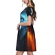 thumbnail image 2 of Balery Red And Blue Fire Cat Vestidos sueltos de manga corta para mujer, vestidos de verano 2025, vestidos casuales de corte A con vuelo., 2 of 6