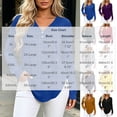 thumbnail image 3 of hoksml Women's V Neck Henley Long Sleeve T Shirt, 3 Button Front Curved Hem Casual Blouse, Loose Fit Basic Top Solid Colors, 3 of 6