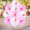 thumbnail image 4 of KAKOWELY 20 globos de látex de 25 cm para fiesta hawaiana, diseño de flamencos (10 blancos + 10 rosas), 4 of 5